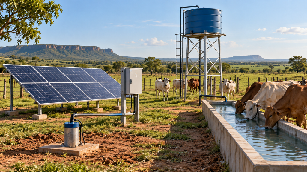 ¿Cómo alimentar una bomba de 5,5 kW con energía solar en un campo ganadero?