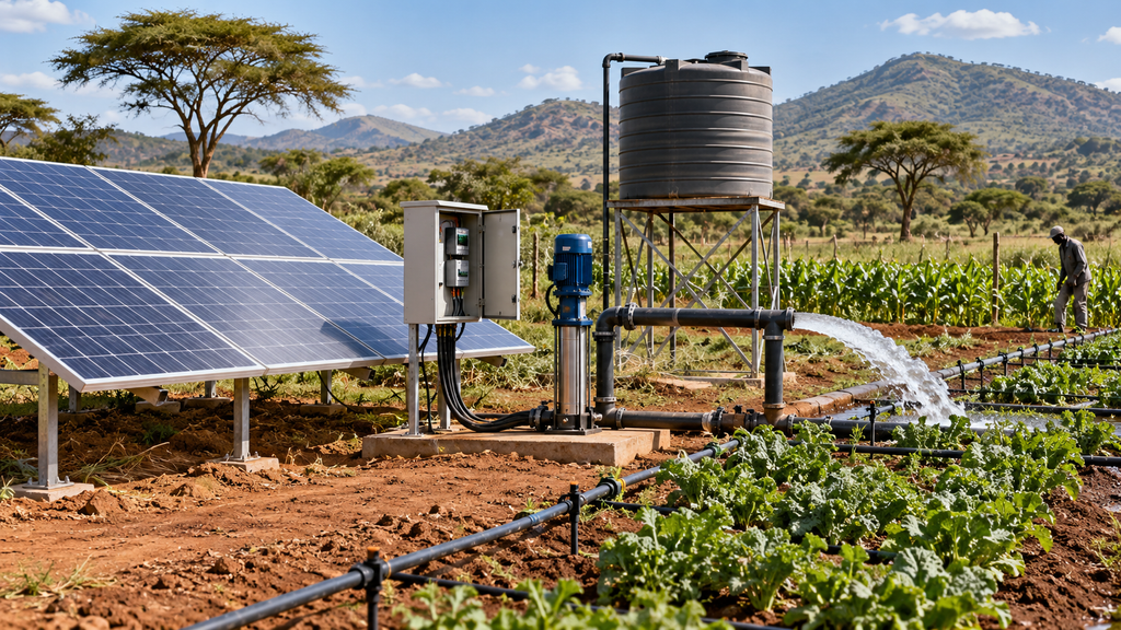 Como selecionar um inversor para bombas solares de poço artesiano de 7,5kW para uma fazenda no Quênia