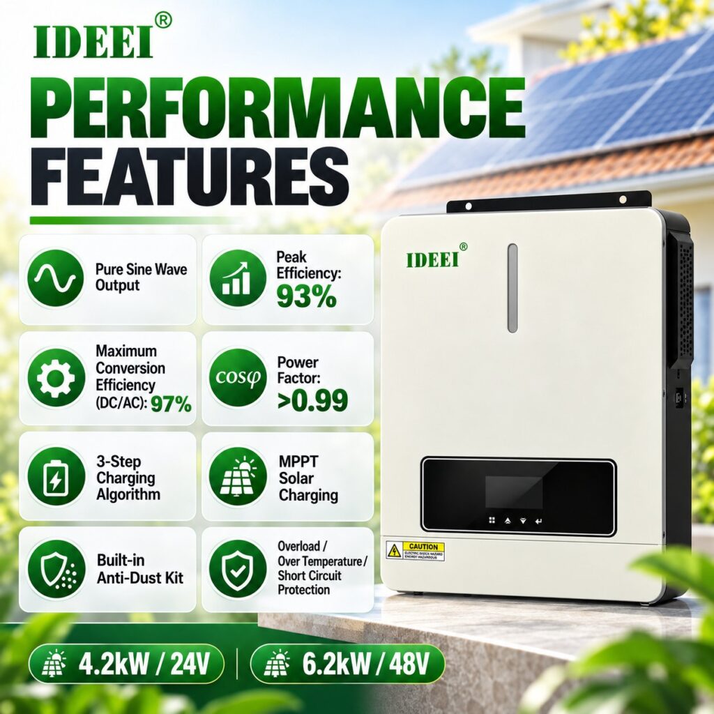 Inversor Solar Híbrido QB42 e QB62 4.2-6.2kW 24V/48V view 3