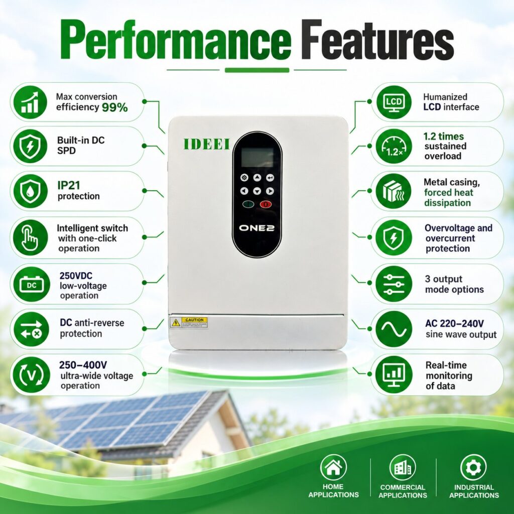 IDEEI QB-Hi 2 Inversor solar off-grid 4-11kW IGBT view 4